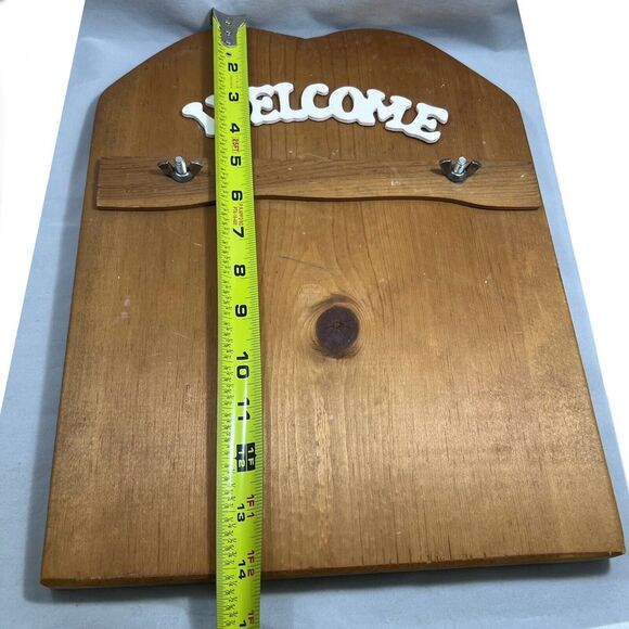 Vintage Handmade  Wooden Note Pad Wall Hanging - Picture 4 of 5